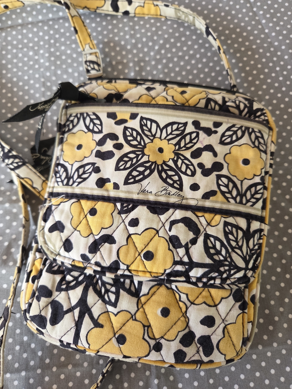 Vera Bradley Yellow Floral Quilted Crossbody Bag